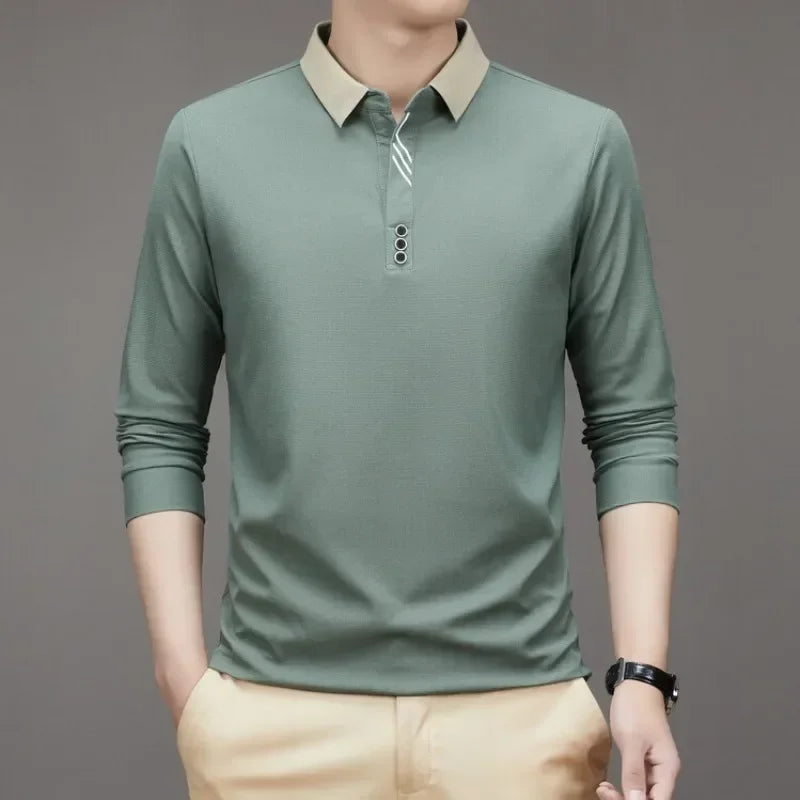 Camisa Polo Comprida Minimalista & Gola Sofisticada