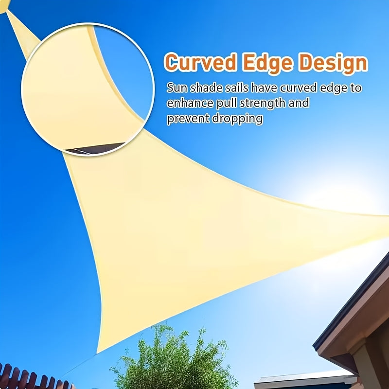 1 Tela de Sol Triangular para Exterior | Proteção UV, Ideal para Piscina, Toldo, Quintal, Pátio, Deck e Atividades de Jardim - Cor Cáqui