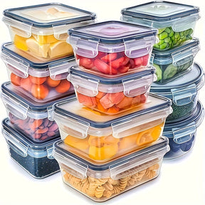 Conjunto de 10 Peças: 4 Recipientes + 4 Tampas + 2 Cestos de Drenagem. Recipientes para Armazenamento de Alimentos com Tampas de Encaixe e Cestos de Drenagem - À Prova de Vazamentos, Caixas de Armazenamento para Geladeira, Organizadores de Cozinha Reutili