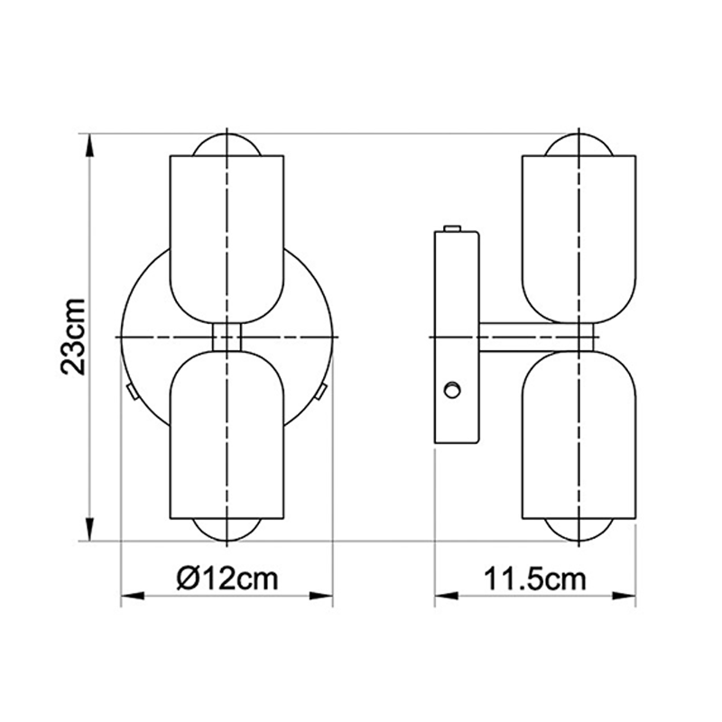 Arandela de Parede Dupla Minimalista Crema