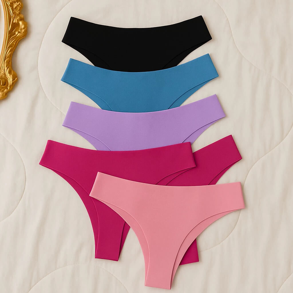 Kit 5 Calcinhas Sem Costura Tanga Corte Laser
