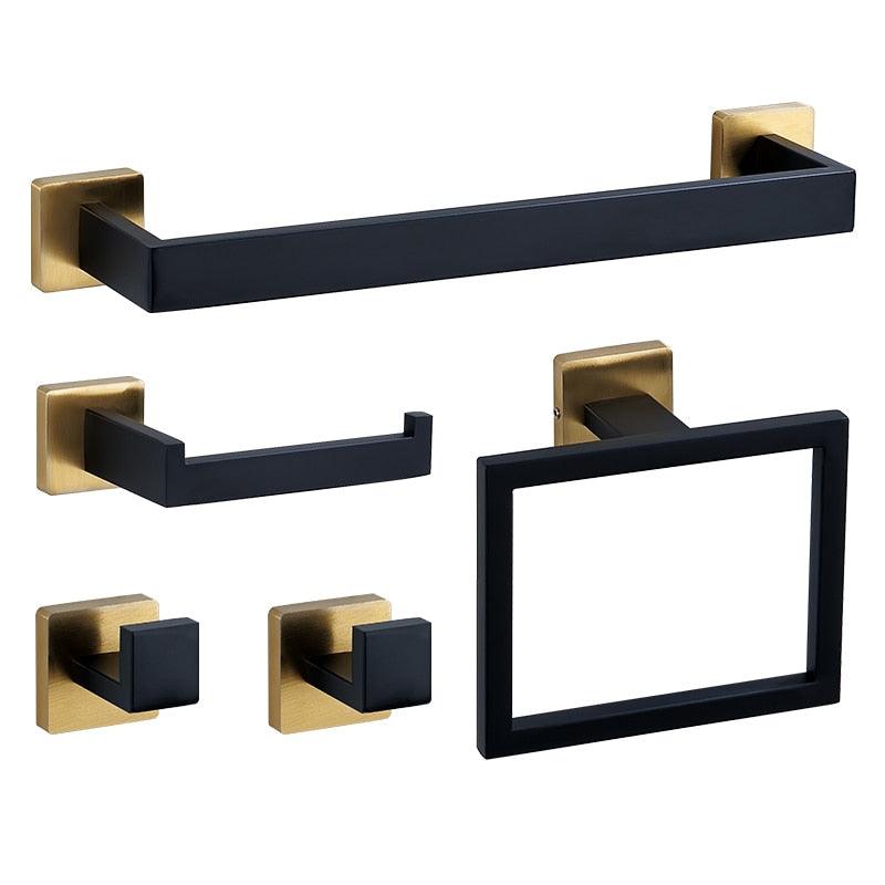 Kit Acessórios Para Banheiro Aço Inox 5 Peças